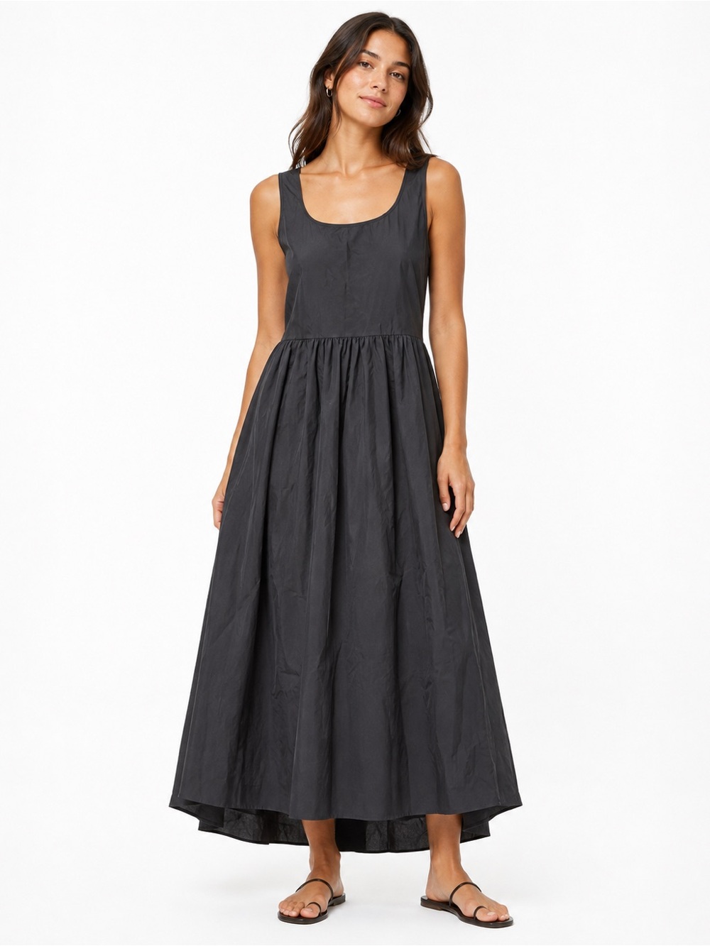 HALARA Black Sleeveless Scoop-Neck Maxi Dress No Padding